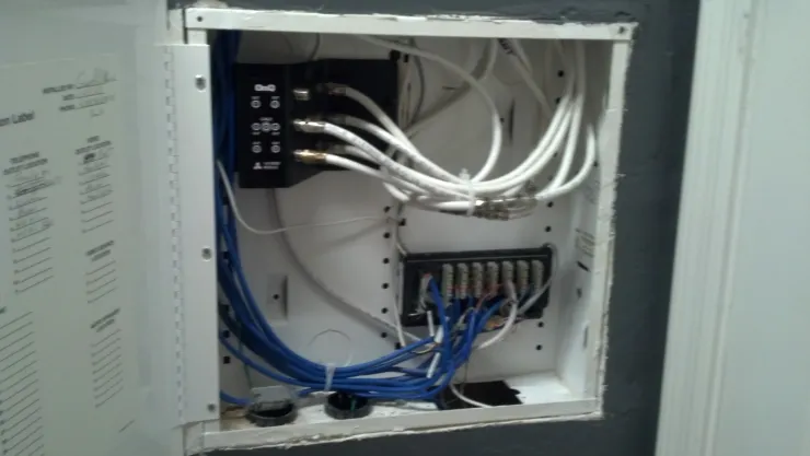 Structured media enclosure & coax distribution